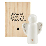Ceramic Figurine Pine Wood Box