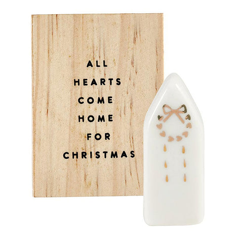 Ceramic Figurine Pine Wood Box