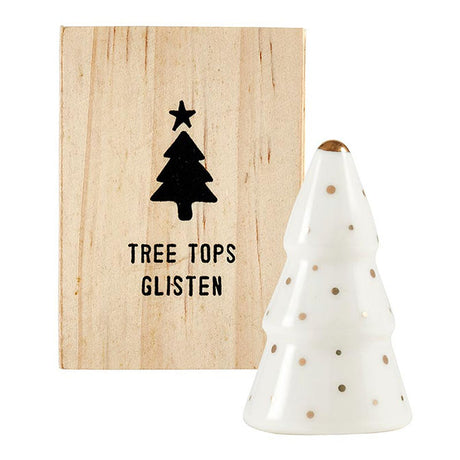 Ceramic Figurine Pine Wood Box