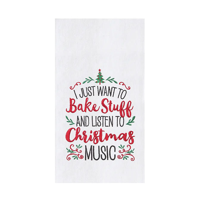 Christmas Bake Stuff & Listen To Music Kitchen Towel