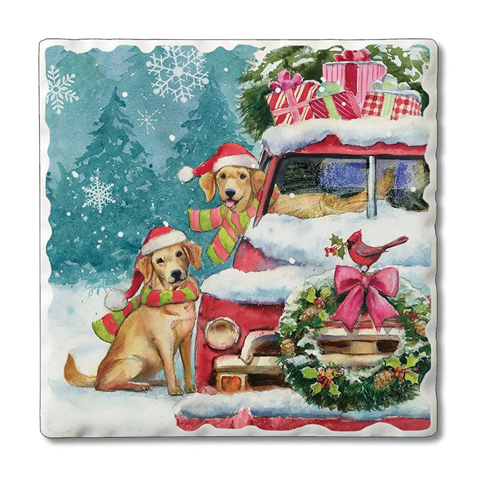 Christmas Buddies Absorbent Tumbled Tile