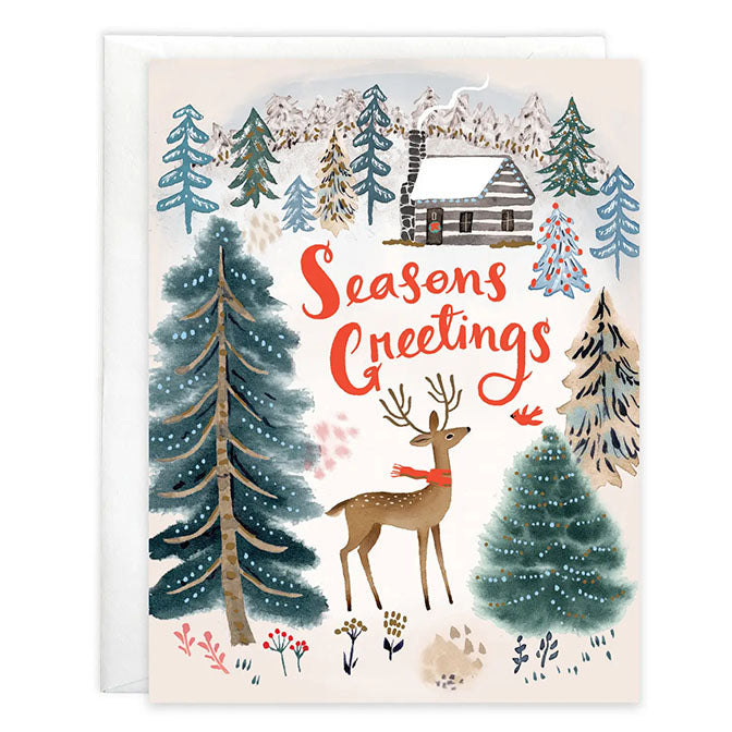 Christmas Card - Little Cabin/Deer