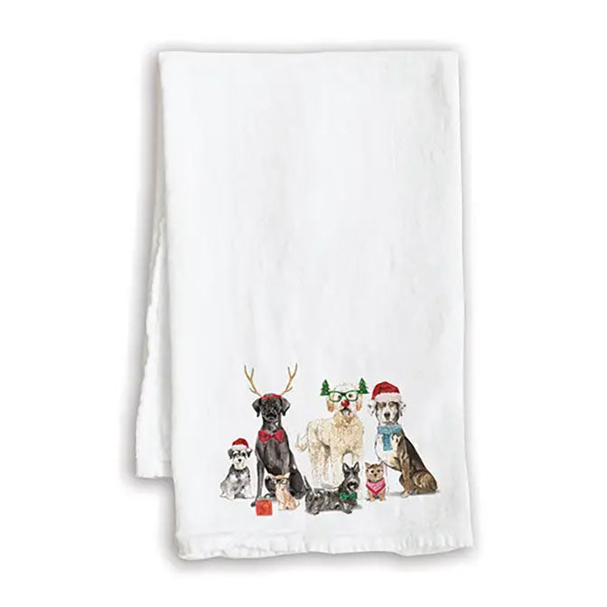 Holiday Tea Towel - Christmas Dogs
