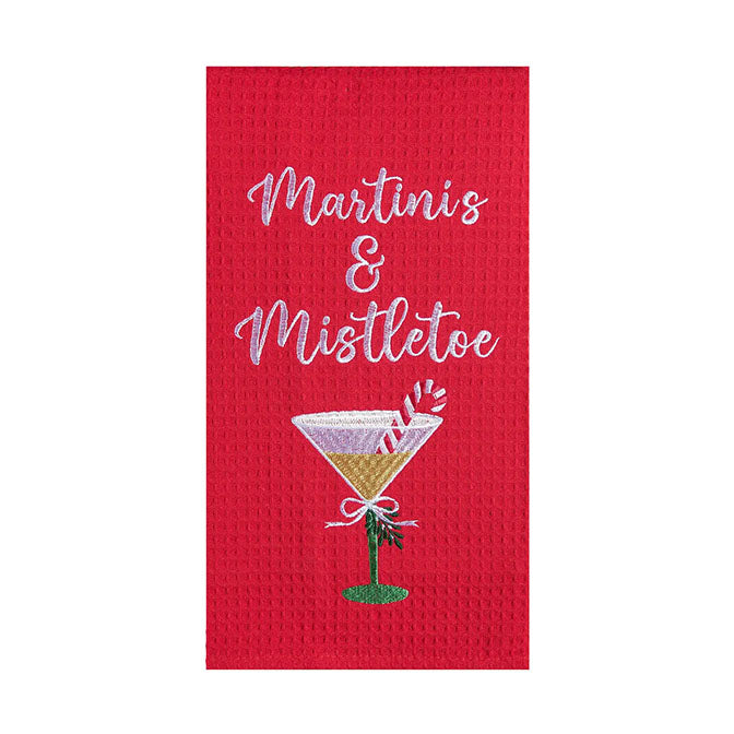 Christmas Martinis & Mistletoe Kitchen Towel
