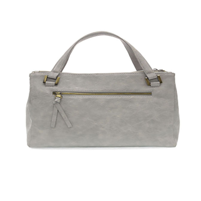 Cloudy Grey Shawna Triple Zip Satchel Crossbody