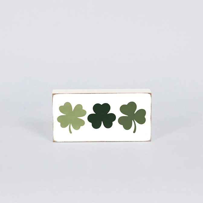 4x2 Wood Block X0X0/CLOVER Valentine St Patrick