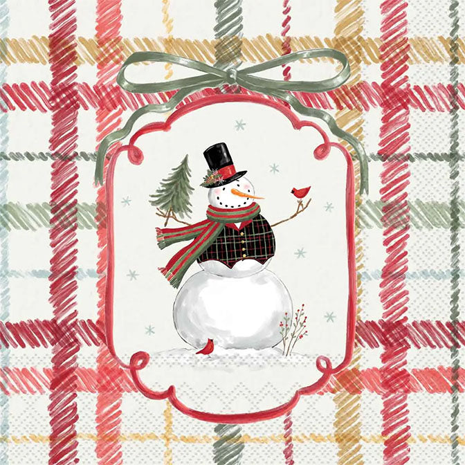 Paper Cocktail Napkins Frosty Snowman Christmas