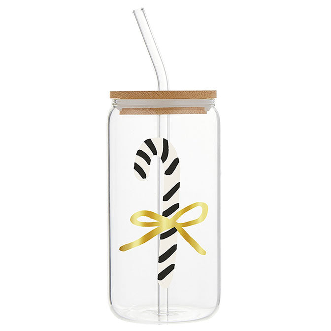 Glass Tumbler - Candy Cane