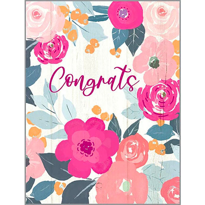 Congrats Magenta Rose Card