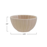 Stoneware Ribbed Bowl, Reactive Glaze (Each One Will Vary)