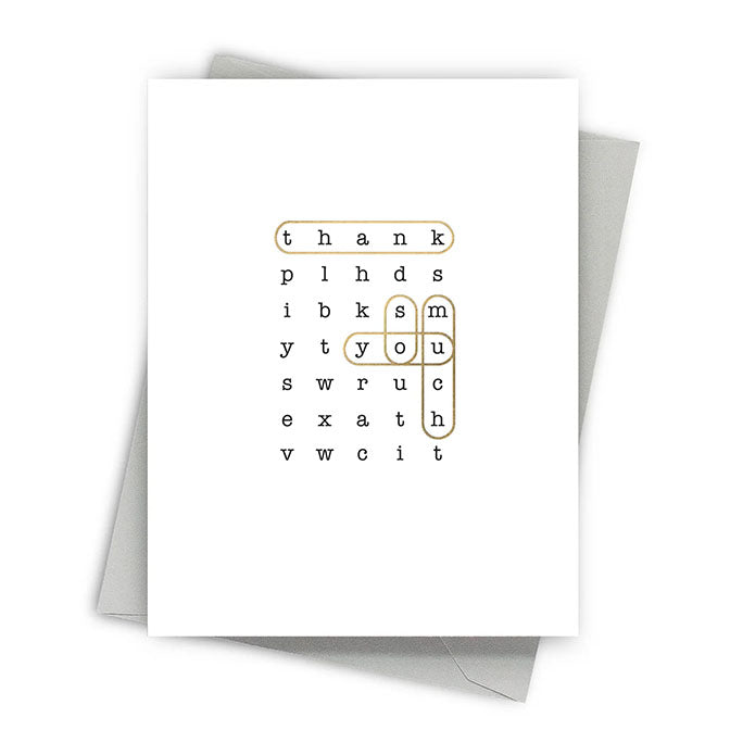 Crosswords Thank You Card