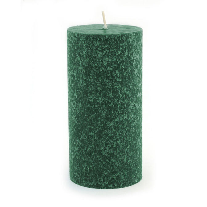 Dark Green 3x6 Unscented Pillar Candle