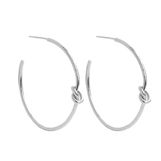 Hoop With Knot Earring - gold