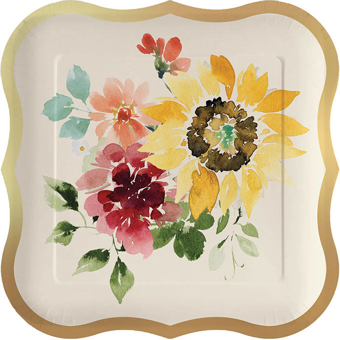 Elegant Sunflowers Plates