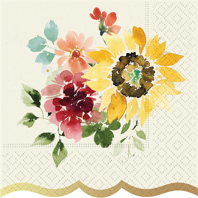 Elegant Sunflowers Guest Napkin