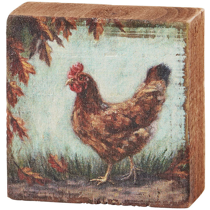 Fall Chicken Block Sign