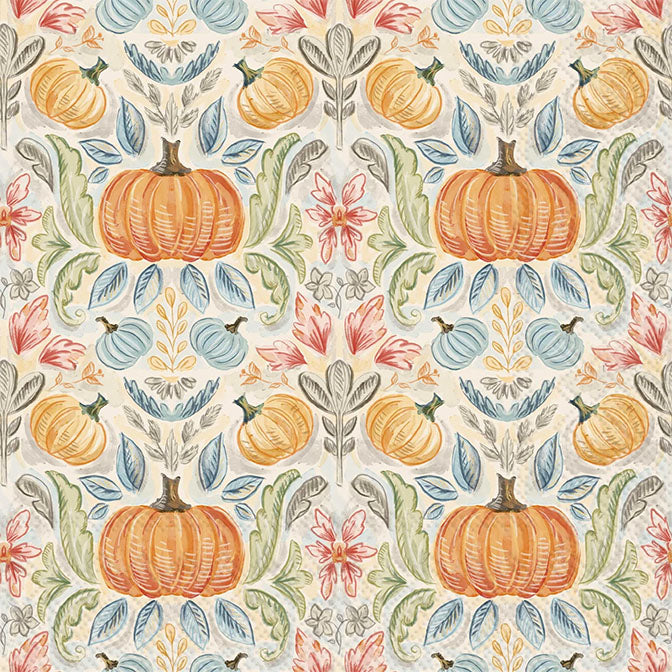 Fall Toile Pumkins Lunch Napkin