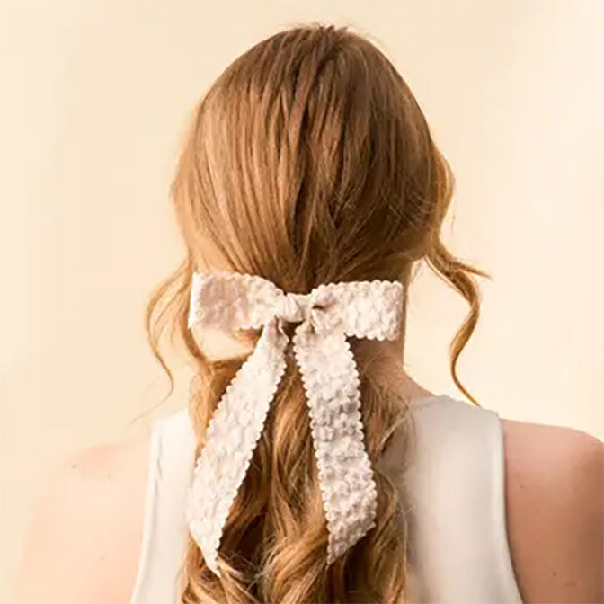 Flower Scallop Hair Bow