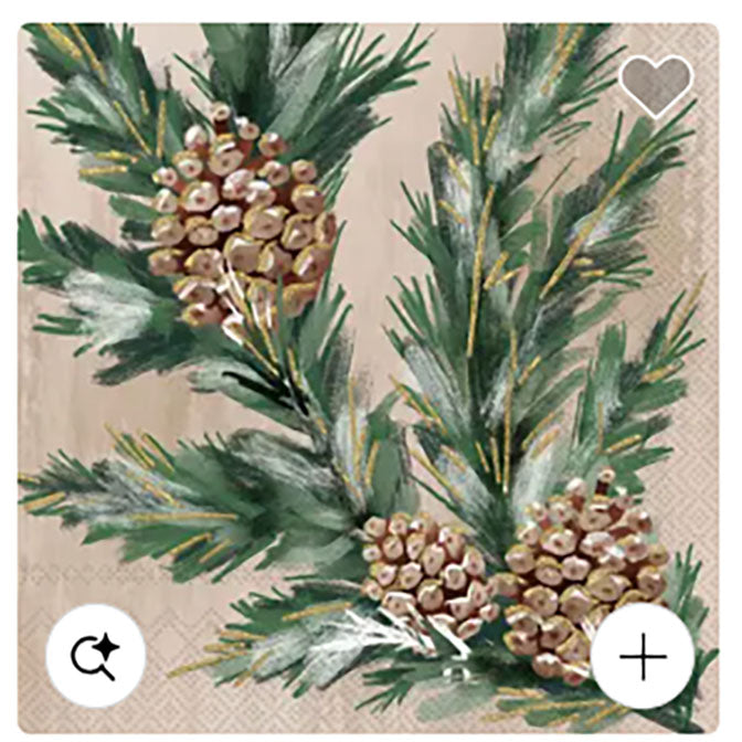 Gilded Swag Cream Cocktail Napkin
