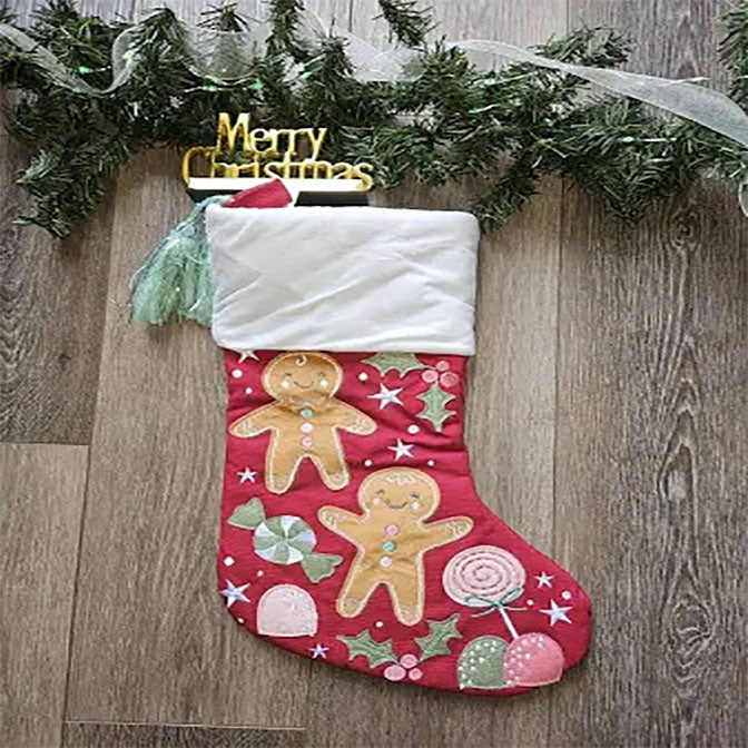 Holiday Embroidered Stocking