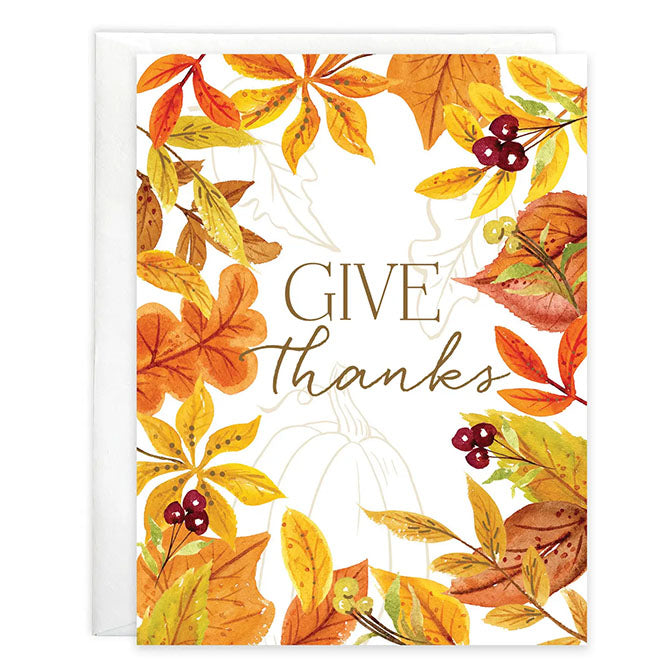 Thanksgiving Greeting Card - Leaf Border