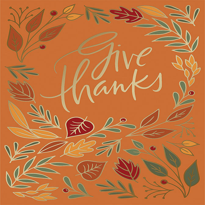 Give Thanks Leaves Greeting Card