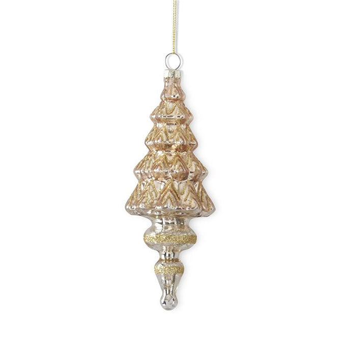6.5 Inch Gold Glittered Finial Tree Ornament