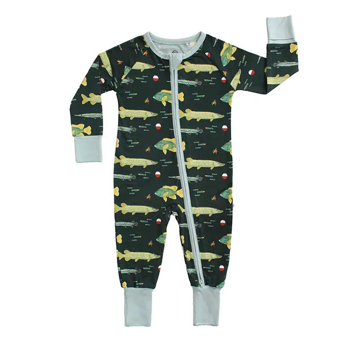 Gone Fishing Bamboo Convertible Footie Romper