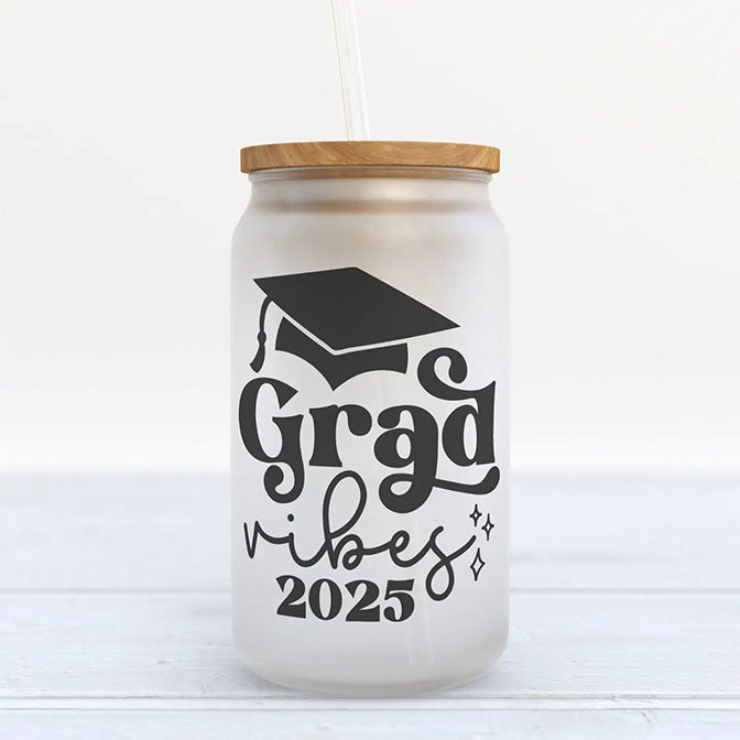 Grad Vibes 2025 Frosted Glass Tumbler