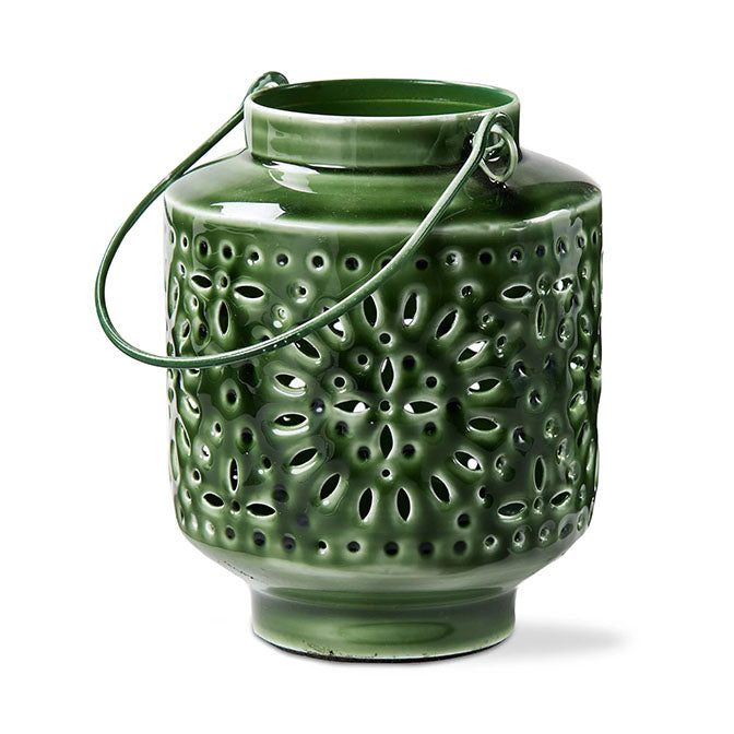 Green Aura Enamel Lantern Small