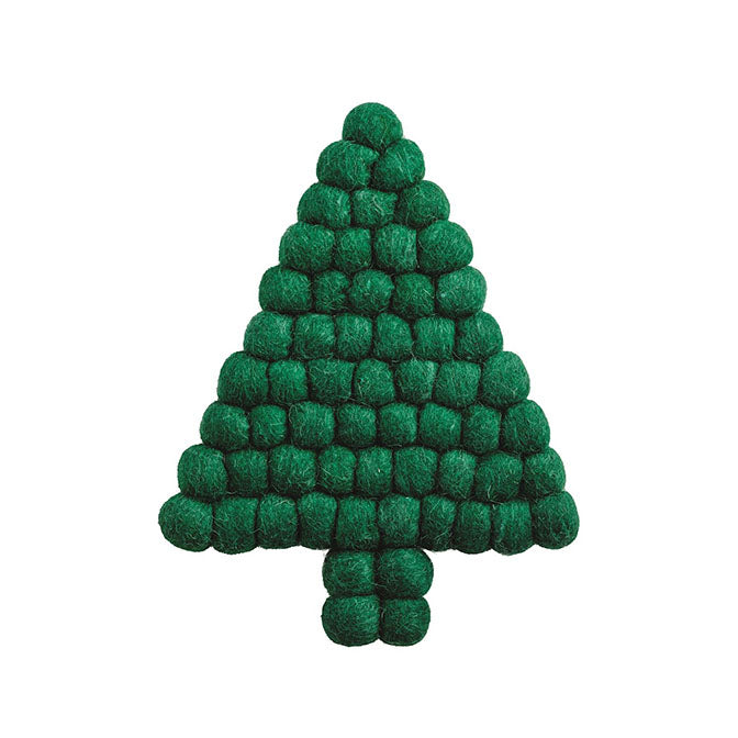 Tree Felted Pom Trivet