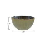 Stoneware Ribbed Bowl, Reactive Glaze (Each One Will Vary)