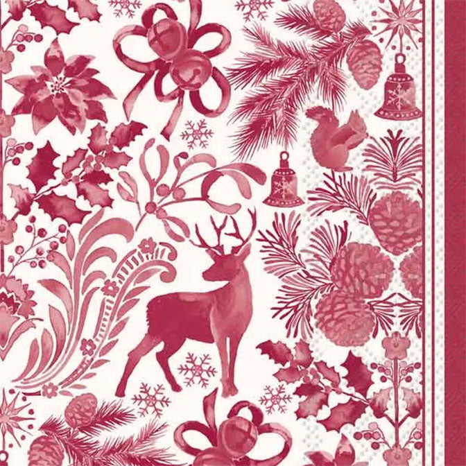 Paper Guest Towel Brimsley Red Christmas