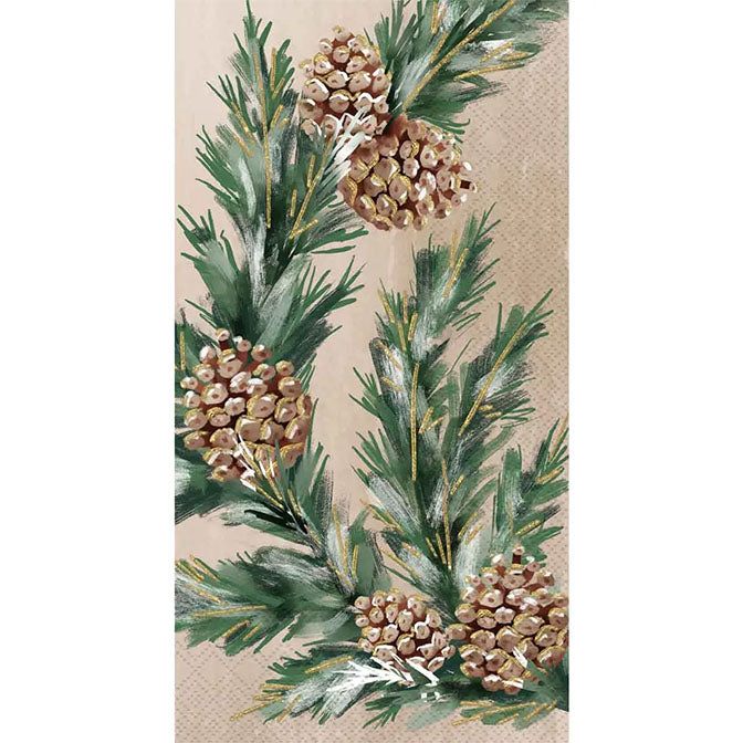 Paper Guest Towel Gilded Swag Cream Christmas