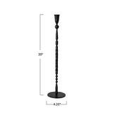 Hand-Forged Cast Iron Taper Holder, Black