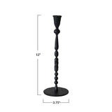Hand-Forged Cast Iron Taper Holder, Black