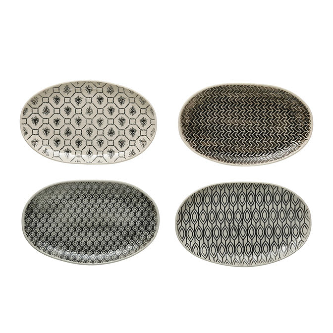 Hand-Stamped Plate with Pattern, 4 Styles