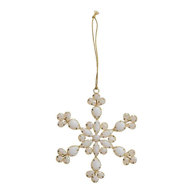Handmade Acrylic Jewel & Metal Snowflake Ornament