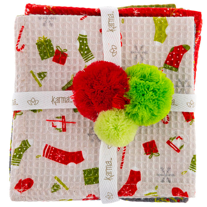Holiday Waffle Weave Dishcloths