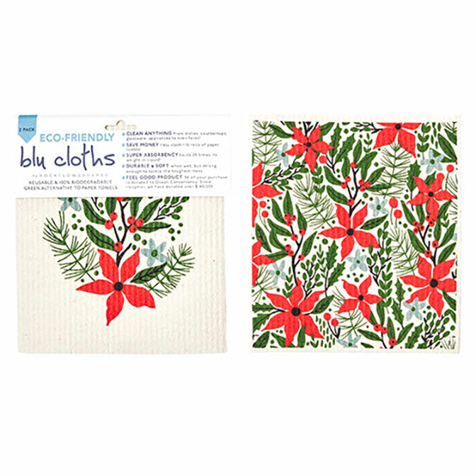 Holiday Poinsettia Blu Cloths