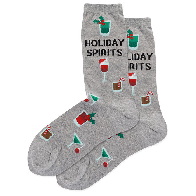 Holiday Spirits Crew Socks Grey/Heather