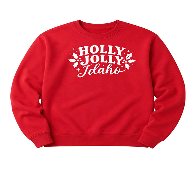 Holly Jolly Idaho, Christmas Sweater, Idaho Holiday Sweater