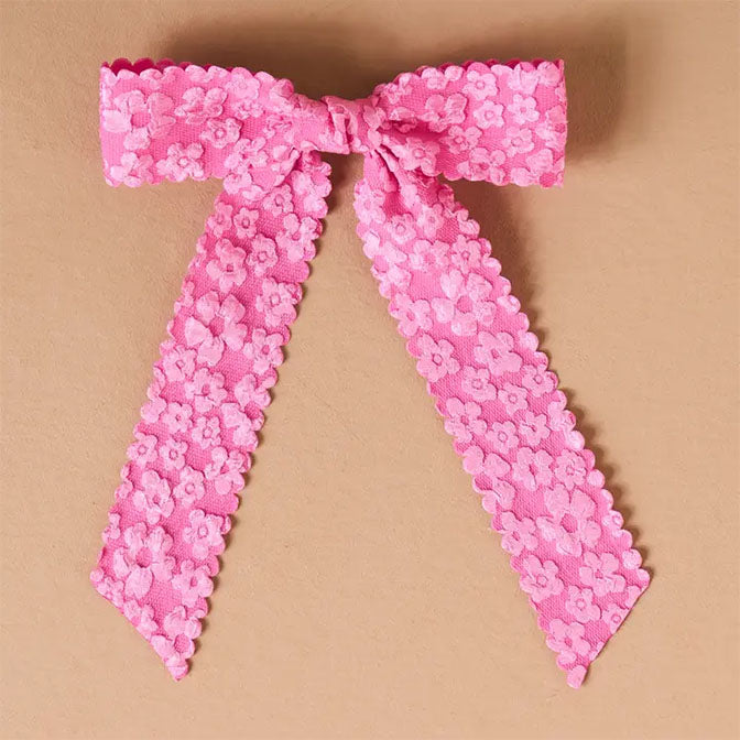 Flower Scallop Hair Bow