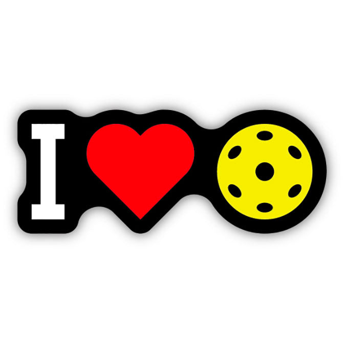 I Love Pickleball Sticker