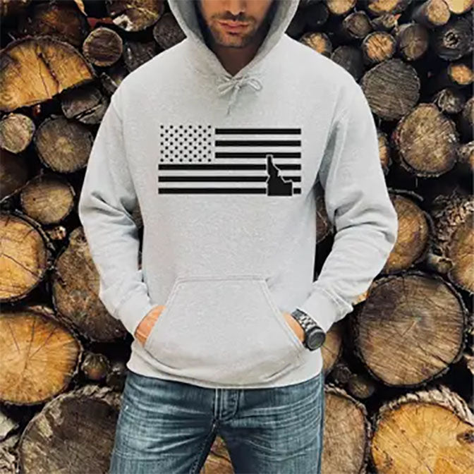 Idaho American Flag Sweatshirt- Grey