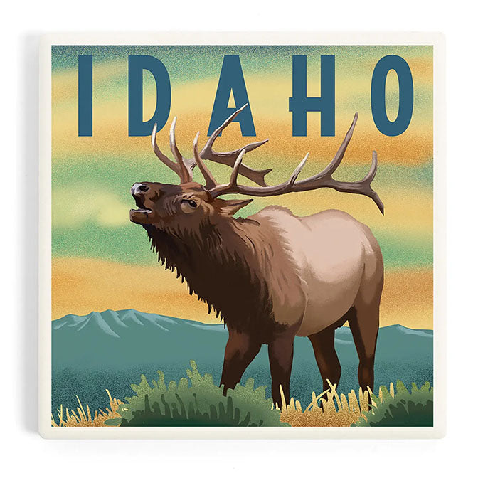 Idaho Bull  Elk Ceramic Coaster