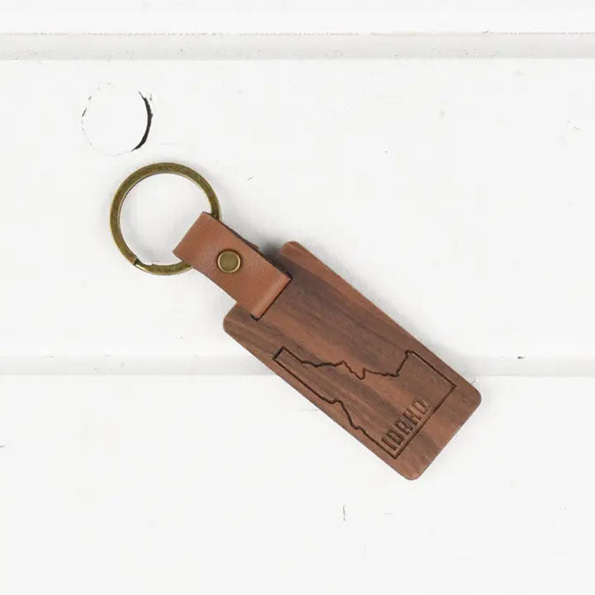 Wood Leather Key Chain