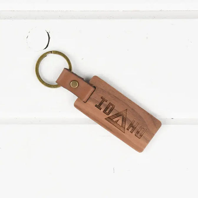 Wood Leather Key Chain