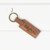 Wood Leather Key Chain