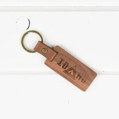 Wood Leather Key Chain